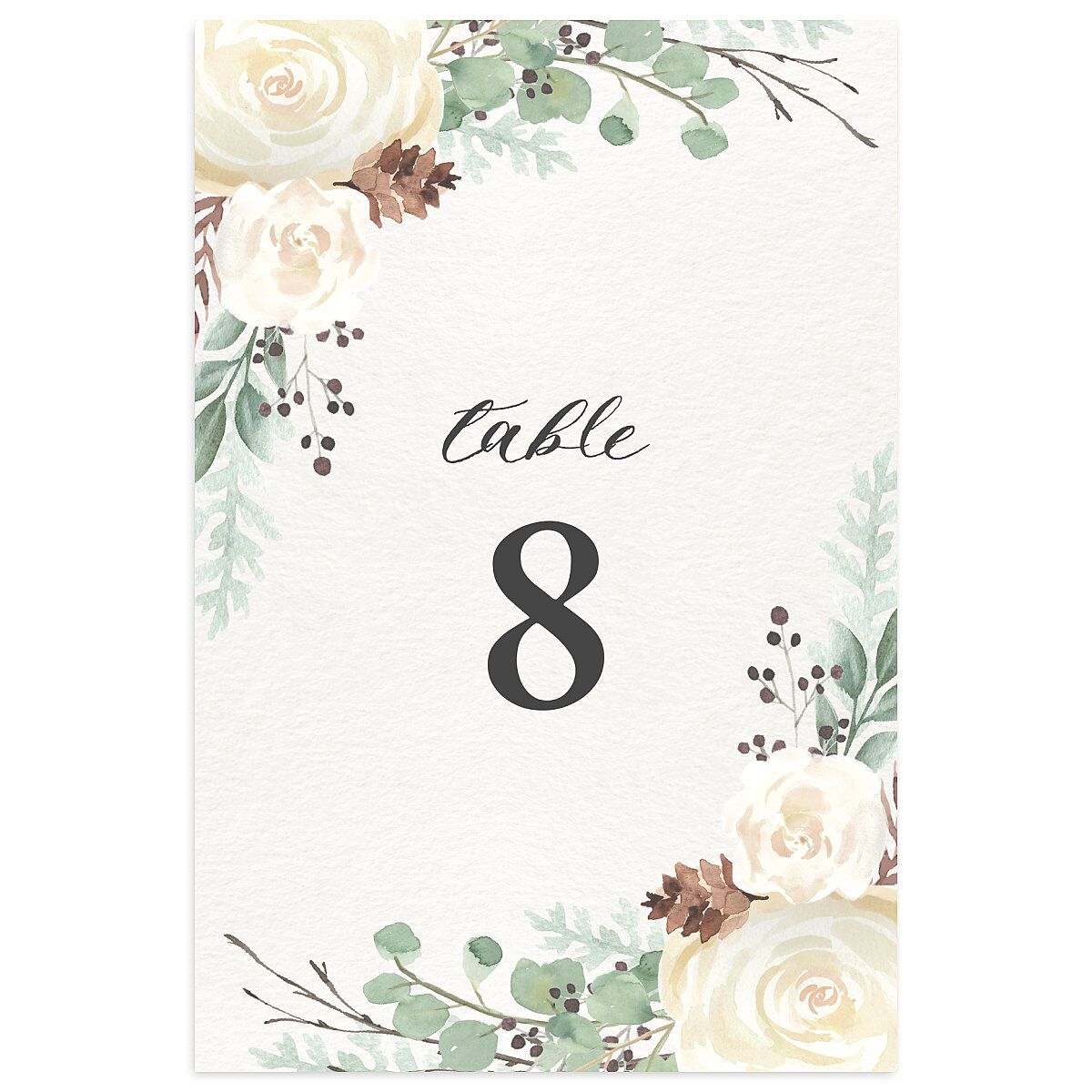 Rustic Botanical Table Numbers