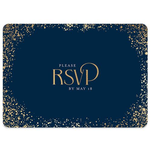 Be Our Guest Wedding Response Cards Gold Navy Signature Rounded