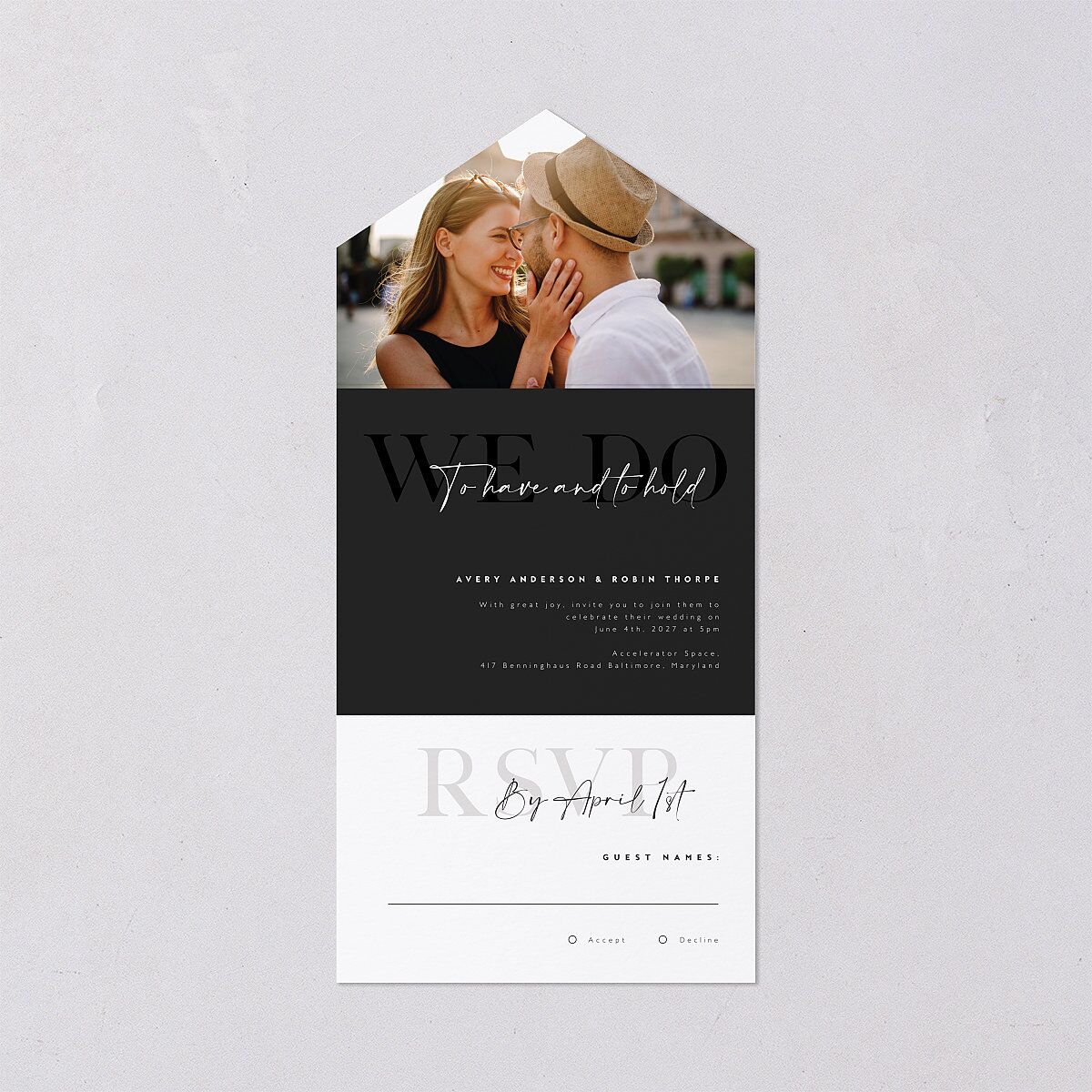 Modern Vow All-in-One Wedding Invitations — view 1