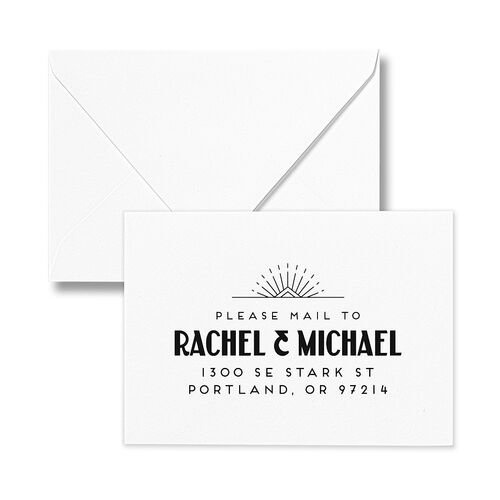 Vintage Art Deco Photo Response Card Euro Envelopes Off-White White Return Address Luxe