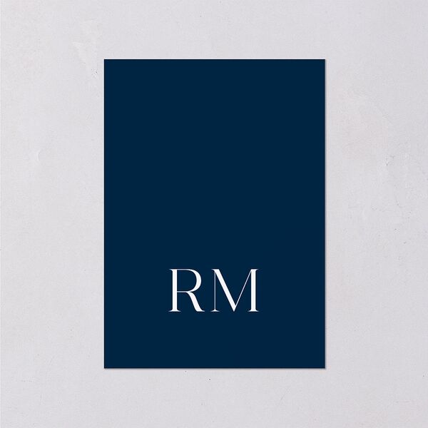 Modern Contrast Wedding Response Cards Navy Signature Standard