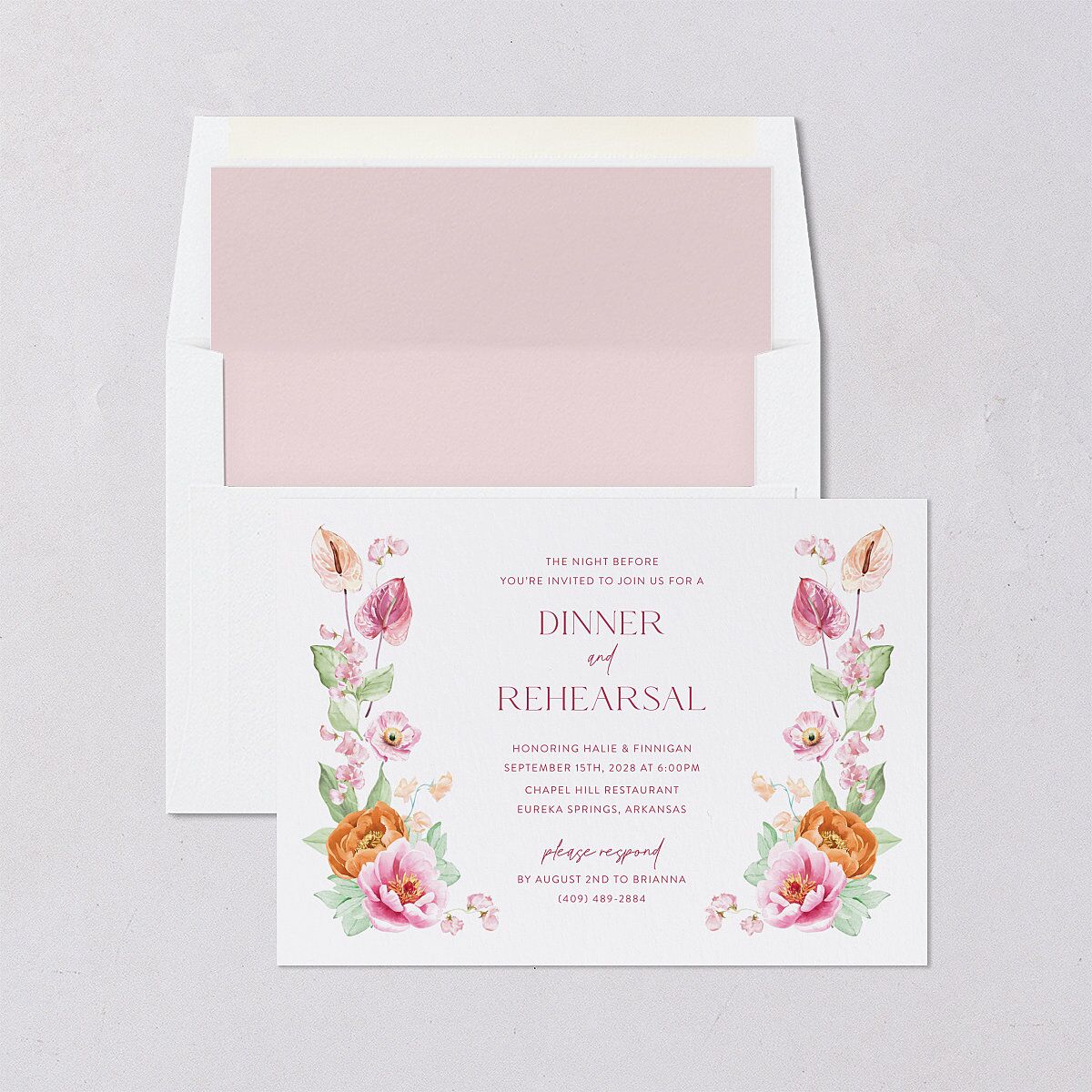 Whimsical Maximalist Floral Rehearsal Dinner Invitations Mulberry Signature Blank Standard