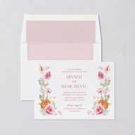 Whimsical Maximalist Floral Rehearsal Dinner Invitations Mulberry Signature Blank Standard