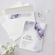Painted Ethereal Wedding Invitations Jewel Purple Signature Blank No