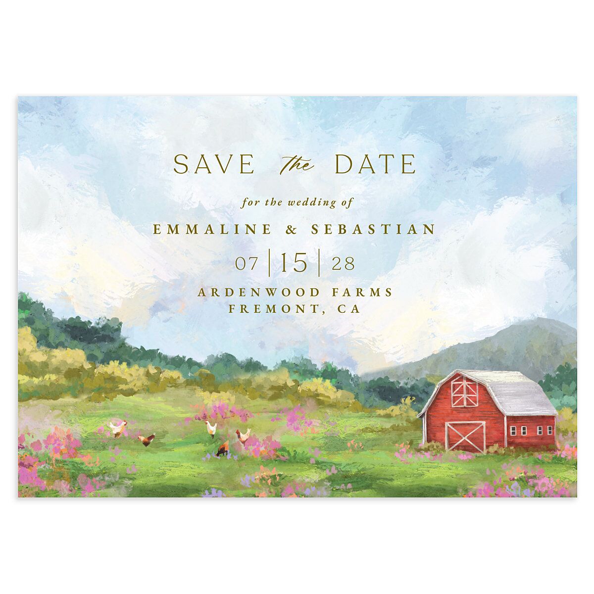 Western Barn Save the Date Cards