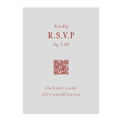 Vintage Vase QR Code RSVP Cards Burgundy Signature Standard