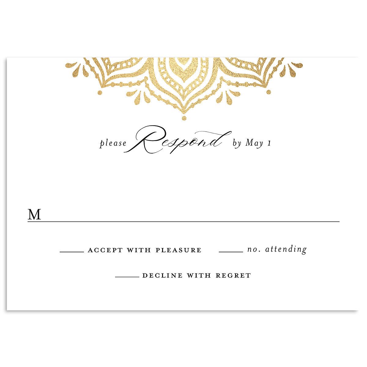 Gilded Adornment Wedding Response Cards