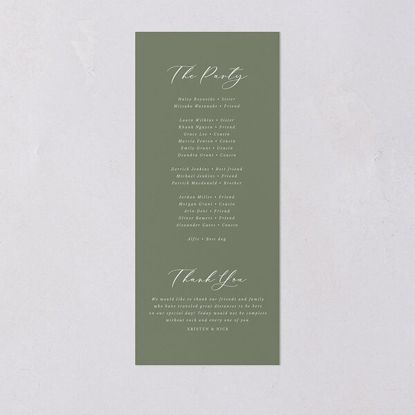 Eucalyptus Frame Wedding Programs No Foil Pure White Signature