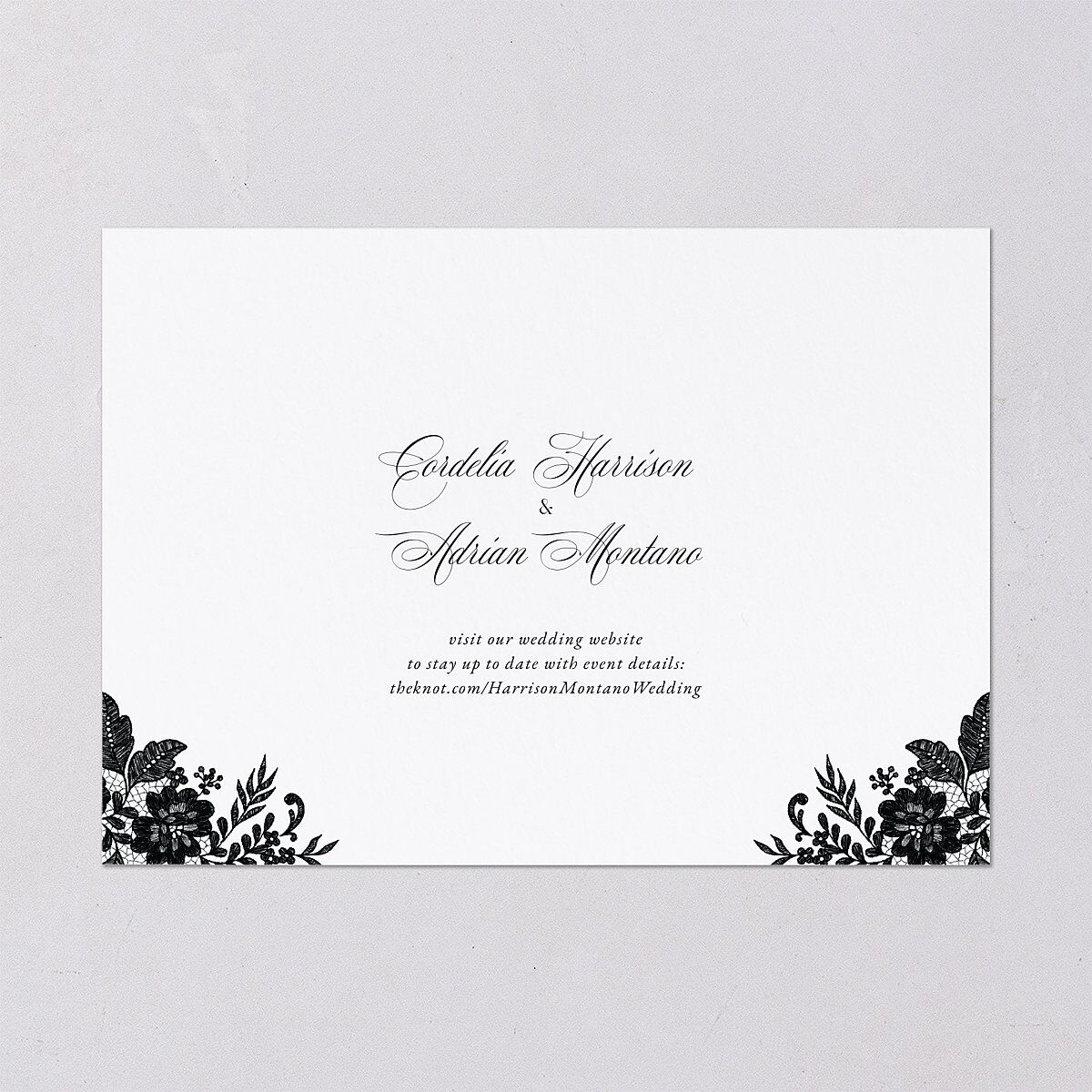 Ornate Lace Save The Date Cards Midnight Signature smooth Blank No Standard