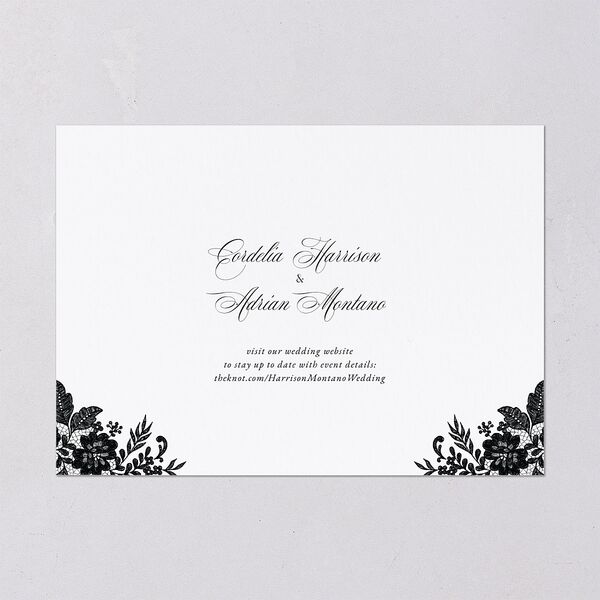 Ornate Lace Save The Date Cards Midnight Signature smooth Blank No Standard
