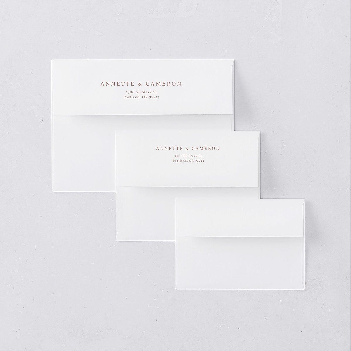 Floral Border Wedding Response Card Standard Envelopes White Desert Rose Return Address Signature Standard
