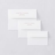 Floral Border Wedding Response Card Standard Envelopes White Desert Rose Return Address Signature Standard