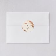 Soft Pampas Botanical Wedding Stickers Sepia Circle