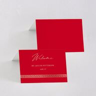 Chinese Double Happiness Place Cards Gold Scarlet Signature