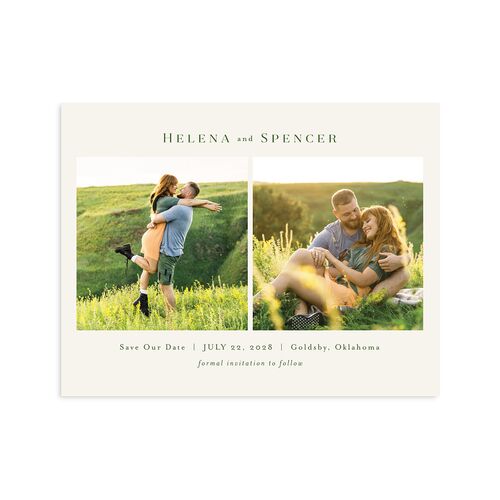 Rustic Butterflies Save the Date Petite Cards Scottish Green Signature smooth Blank No Standard