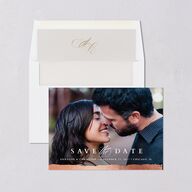 Elegant Edge Save The Date Cards Rose Gold Merlot Signature smooth Blank No Standard