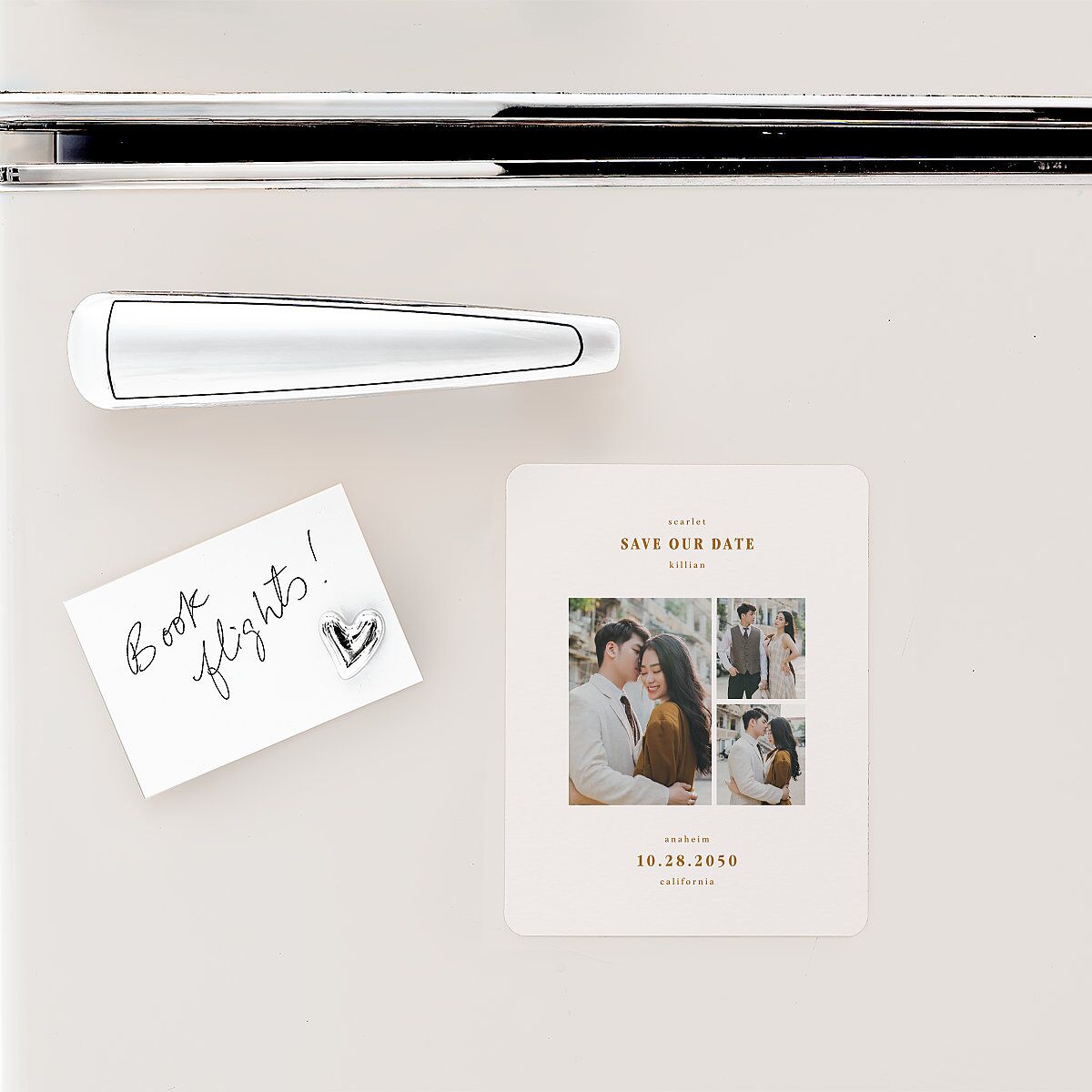 Elegant Minimalist Photo Save The Date Magnets Saddle Magnet Paper