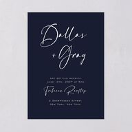 Simply Striking Wedding Invitations Navy Signature Blank No Standard