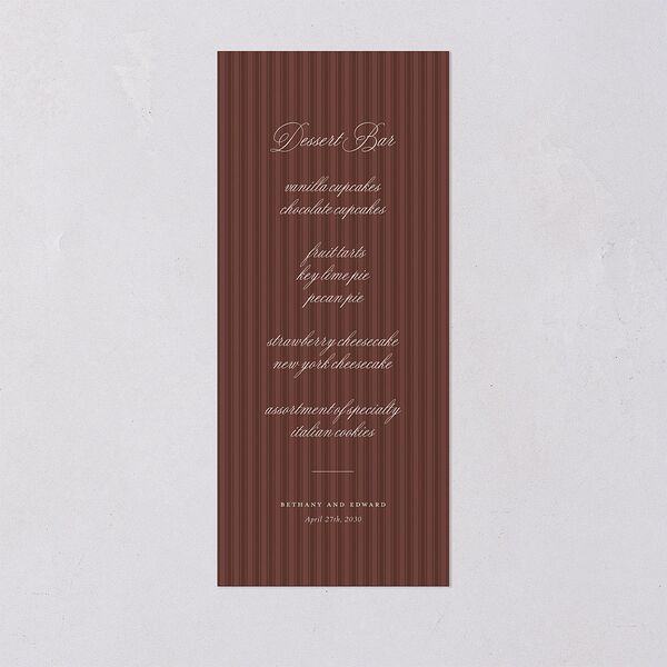 Vintage Oval Monogram Menus Merlot Signature