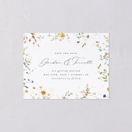 Dainty Wildflowers Save the Date Petite Cards Sunflower Signature smooth Blank Standard No