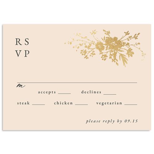Gilded Wildflower Wedding Response Cards Gold Espresso Signature Standard