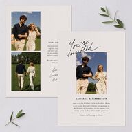 Elegant Editorial Page Wedding Invitations Champagne Signature Blank No Standard