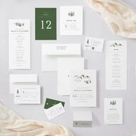 Etched Mountains Wedding Invitations Hunter Green Signature Blank No Standard
