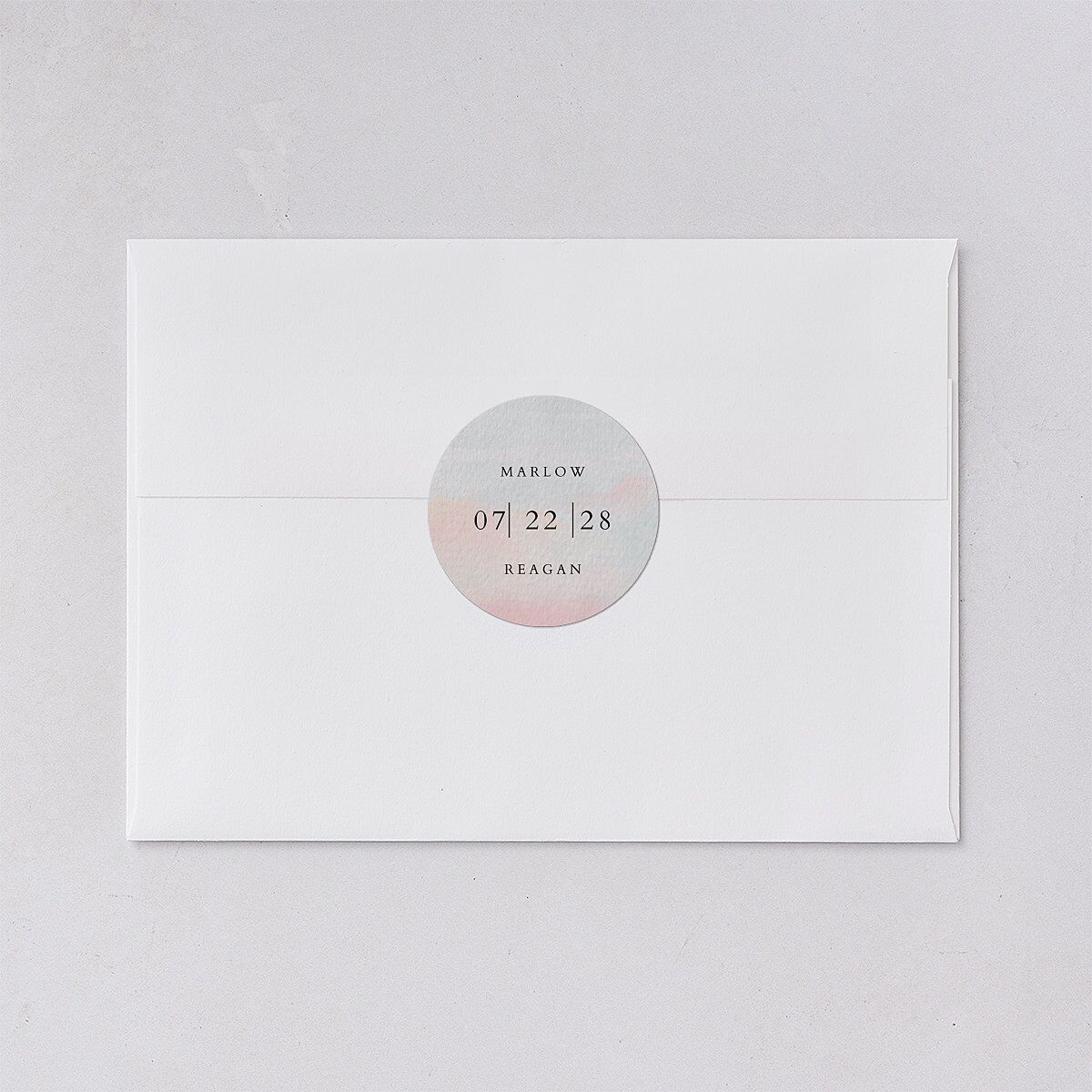 Rustic Reflection Wedding Stickers Dusty Blue Circle