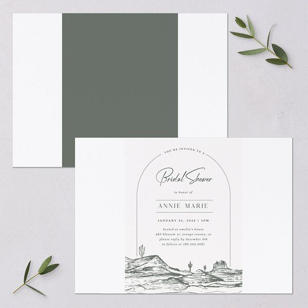 Western Cactus Bridal Shower Invitations Eucalyptus Signature Blank