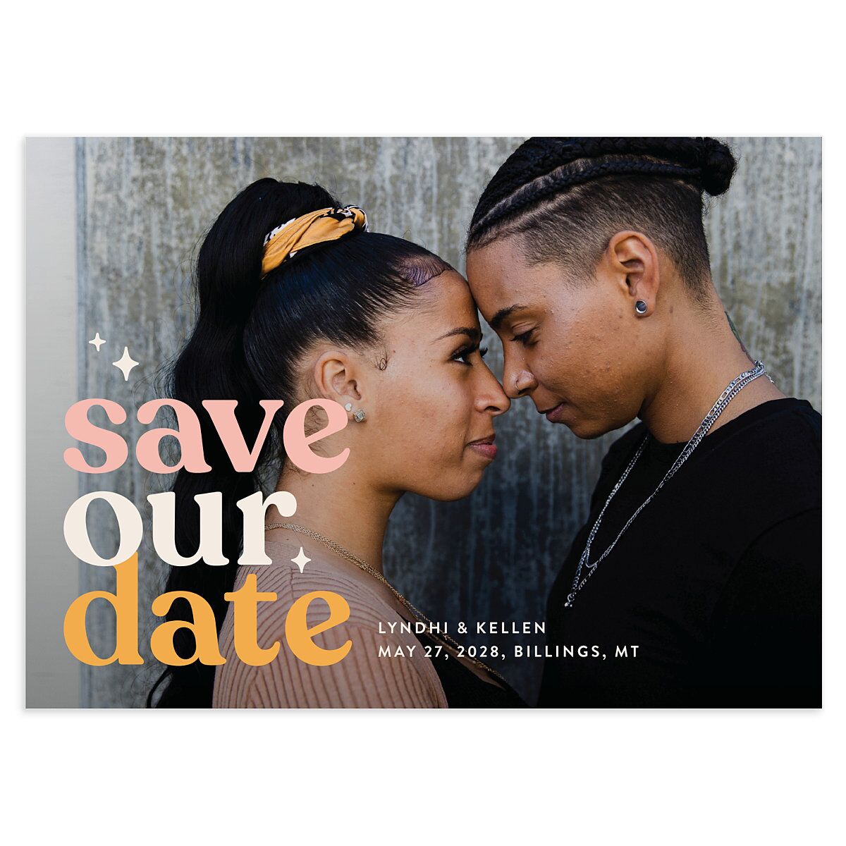Groovy Lines Save the Date Cards