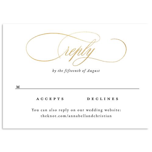 Timeless Classic Foil Wedding Response Cards Gold Midnight Signature Standard