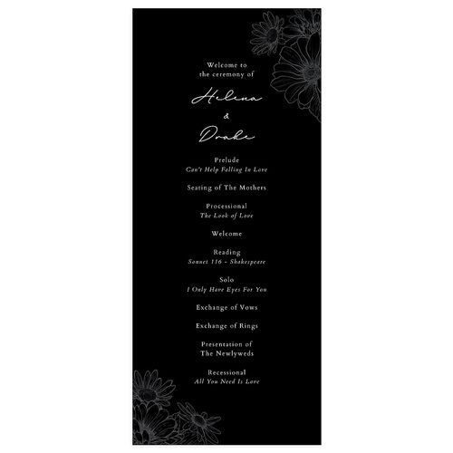 Rustic Botanical Frame Wedding Programs Midnight Signature