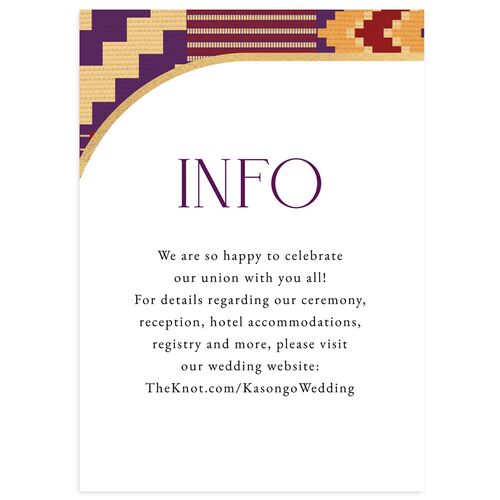 Ankara Print Wedding Enclosure Cards Gold Bordeaux Signature Standard