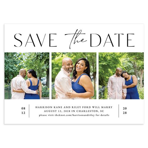 Film Strip Save The Date Cards Pure White Signature smooth Blank No Standard
