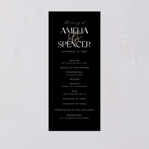 Together Wedding Programs Gold Licorice Signature