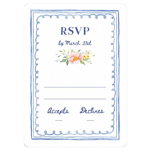 Countryside Crest Wedding Response Cards Royal Blue Signature Rounded