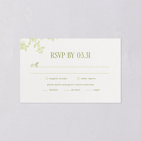 Vintage French Botanical All-in-One Wedding Invitations Meadow Signature Light Both Recipient and Return Addresses No