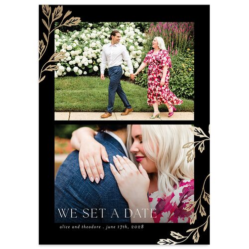 Arboretum Archway Save the Date Cards Gold Licorice Signature smooth Blank No