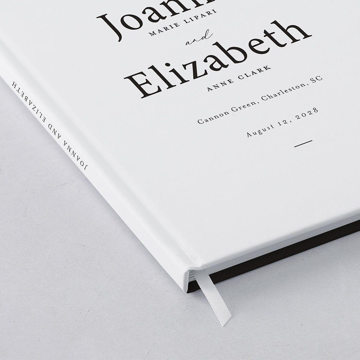 Refined Wedding Guest Book Pure White