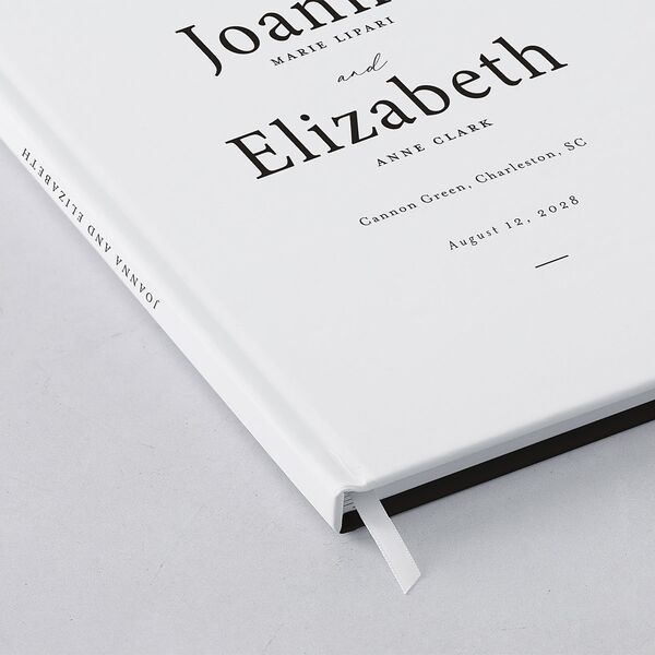 Refined Wedding Guest Book Pure White