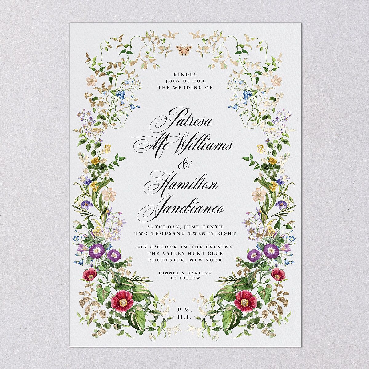 Opulent Garden Foil Wedding Invitations — view 8