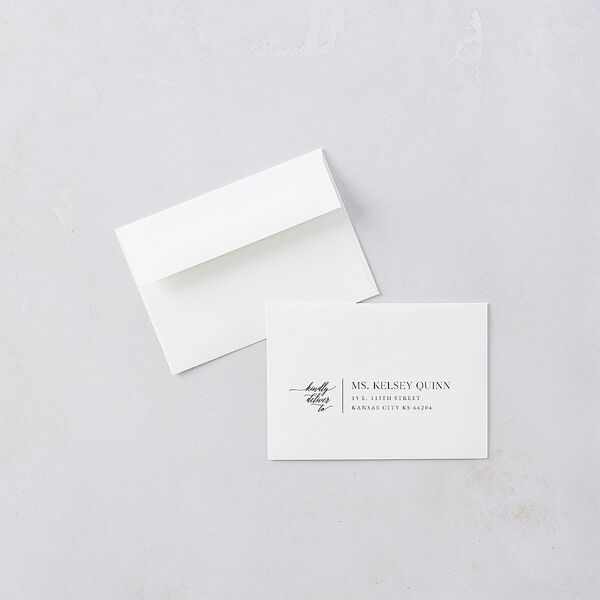 Painted Minimal Wedding Response Card Standard Envelopes White Midnight Return Address Signature Standard