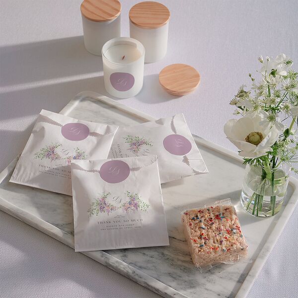 Formal Wisteria Garden Crest Wedding Stickers by Bridgerton Purple Haze