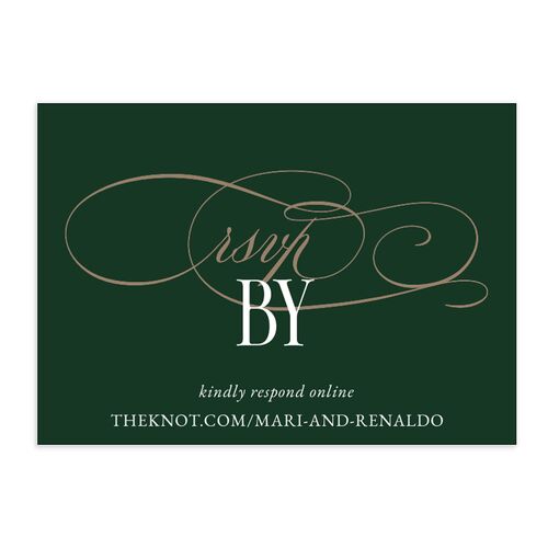 Polished Photo Foil QR Code RSVP Cards Emerald Signature Standard