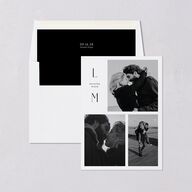 Editorial Monogram Save the Date Cards Pure White Signature smooth Blank No