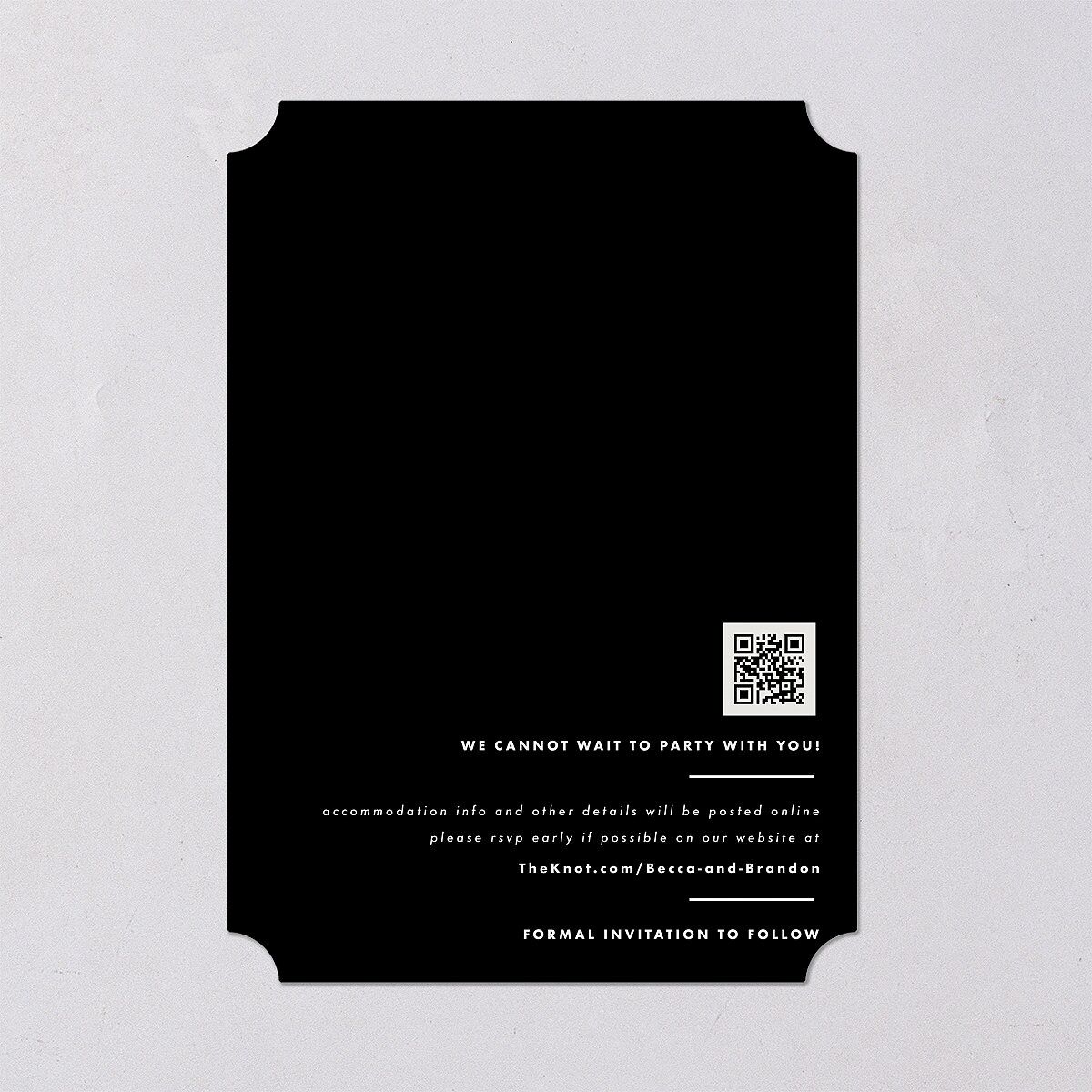 Til Death Save the Date Cards Licorice Signature smooth Blank No