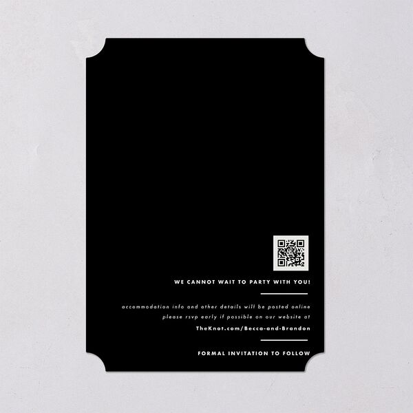 Til Death Save the Date Cards Licorice Signature smooth Blank No