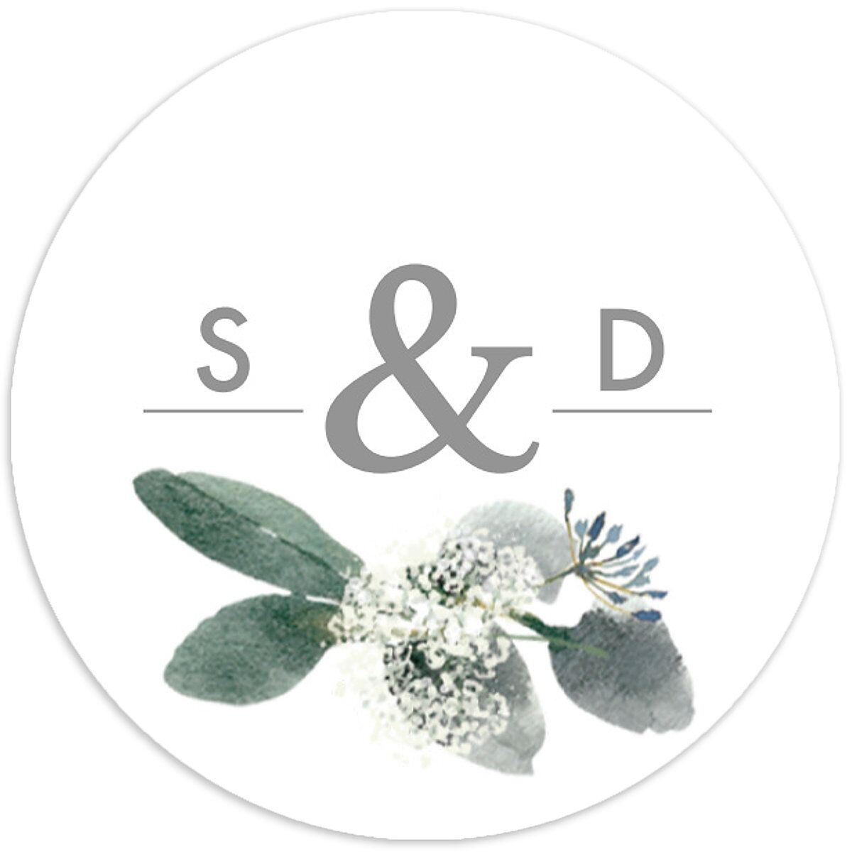 Elegant Greenery Wedding Stickers