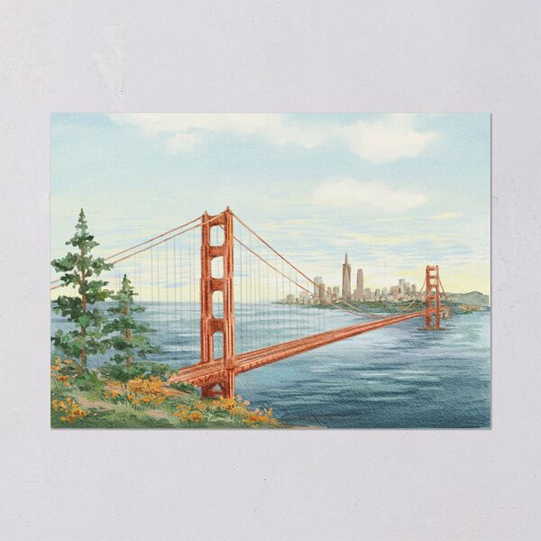Scenic San Francisco Rehearsal Dinner Invitations Pale Blue Signature Blank Standard