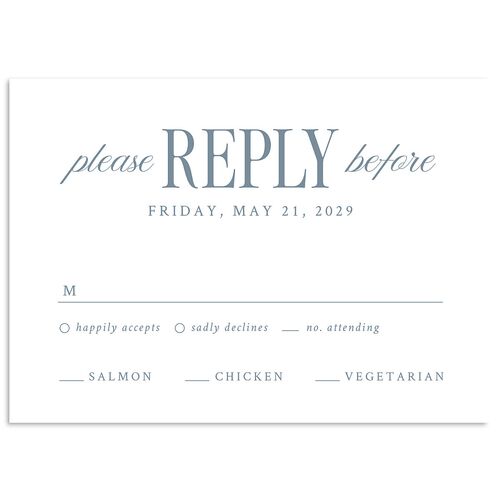 Elegant Wedding Of Wedding Response Cards Dusty Blue Signature Standard